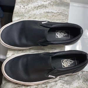 black leather vans